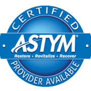 ASTYM Certified Seal in Blue Color