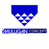 Mulligan Concept Logo in Blue and Black Color